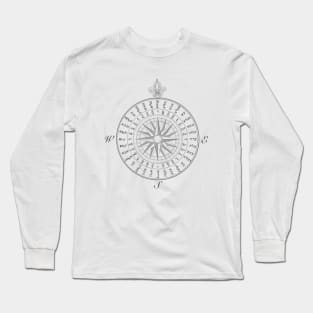 Elegant Nautical Compass Rose Long Sleeve T-Shirt